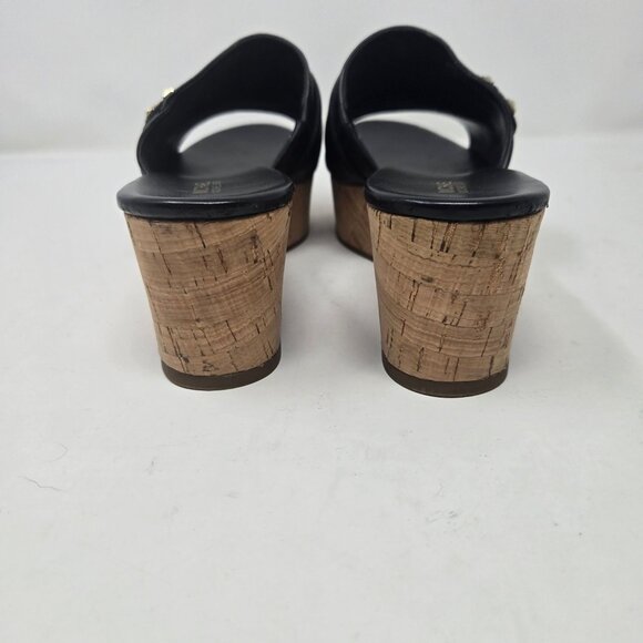 Michael Michael Kors Jilly black cork Platform slide wedge sandals womens size 9 - Picture 7 of 12